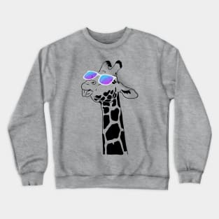 Funny Giraffe with Sunglasses Crewneck Sweatshirt